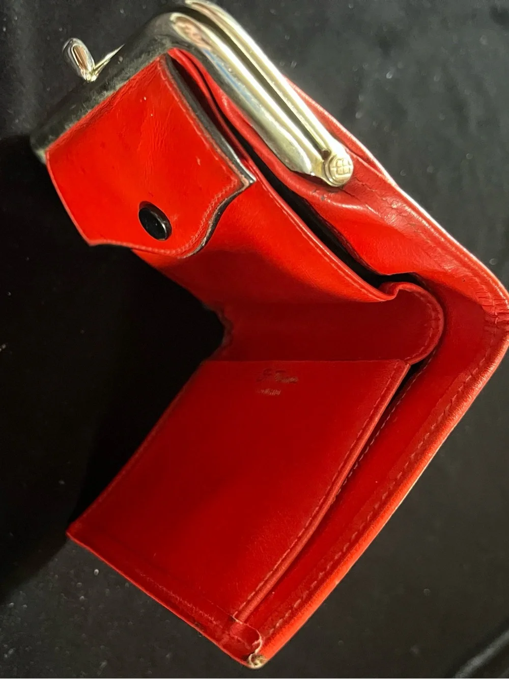 St. Thomas Vintage Lipstick Red Leather Wallet Coin Purse